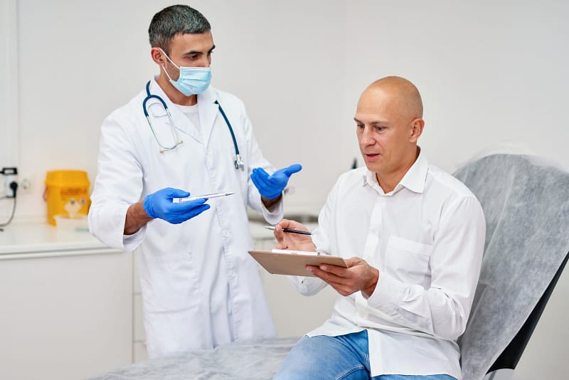 man-signing-contract-with-doctor-hospital man-signing-contract-with-doctor-hospital